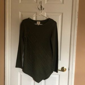 Long forest green sweater